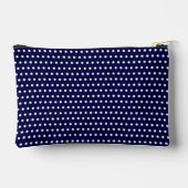Elegantes dunkelblau-weißes Polka-Dot-Muster Zubehörtasche (Rückseite)