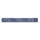 Elegantes dunkelblaues Paisley-Muster Satinband (Vorderseite)