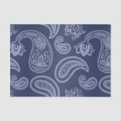 Elegantes dunkelblaues Paisley-Muster Seidenpapier (Vorderseite)