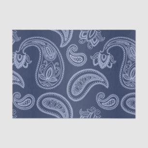 Elegantes dunkelblaues Paisley-Muster Seidenpapier