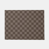 Elegantes dunkelbraunes Schachbrettmuster Fußmatte (Vorderseite)