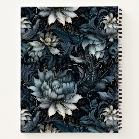 Elegantes dunkelgotisches Muster Notizblock (Rückseite)