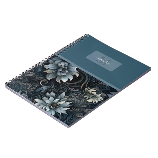 Elegantes dunkelgotisches Muster Notizblock (Linke Seite)