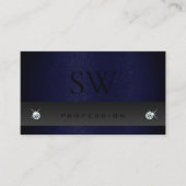 Elegantes Dunkelgrau-blaues Schlangenmuster mit Mo Visitenkarte (Vorderseite)