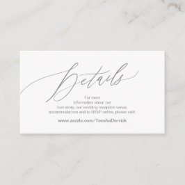 Elegantes Dunkelgrau, Hochzeitdetails, Online-UAWG Begleitkarte