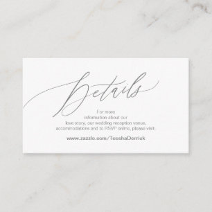 Elegantes Dunkelgrau, Hochzeitdetails, Online-UAWG Begleitkarte