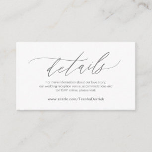 Elegantes Dunkelgrau, Hochzeitdetails, Online-UAWG Begleitkarte