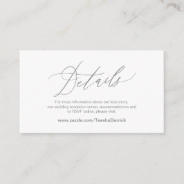 Elegantes Dunkelgrau, Hochzeitdetails, Online-UAWG Begleitkarte