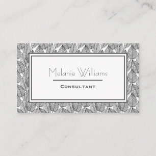 Elegantes Dunkelgrau-Leaf-Muster Stilvoll Visitenkarte