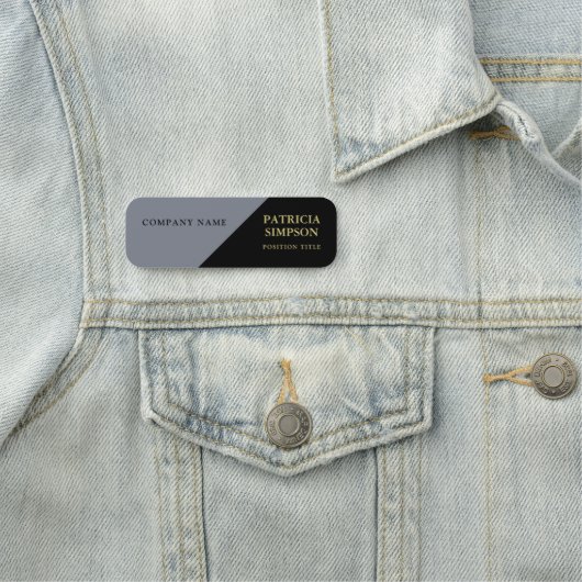 Elegantes, dunkelgrau und schwarz einzigartiges De Namensschild (Beispiel)