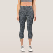 Elegantes dunkelgraues Muster: Logos und Text pers Capri Leggings (Vorderseite)