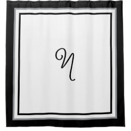 Elegantes dunkelgraues Rahmen-Monogramm in Schreib Duschvorhang