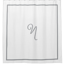 Elegantes dunkelgraues Rahmen-Monogramm in Schreib Duschvorhang