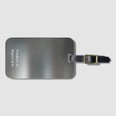 Elegantes dunkelgraues, rostfarbenes Metall aus Ed Gepäckanhänger (Vorderseite (Horizontal))