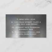 Elegantes dunkelgraues, rostfarbenes Metall aus Ed Visitenkarte (Rückseite)