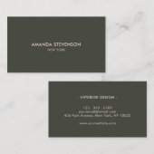 Elegantes dunkelgrün und beige beruflich visitenkarte (Vorne/Hinten)