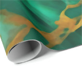 Elegantes, dunkelgrünes, goldgelbes Imitat Marmor Geschenkpapier (Rolleneckpunkt)