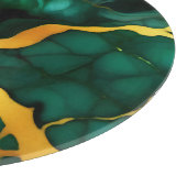 Elegantes, dunkelgrünes, goldgelbes Imitat Marmor Schneidebrett (Ecke)
