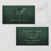 Elegantes, dunkelgrünes, rustikales Metall Visitenkarte (Vorne/Hinten)