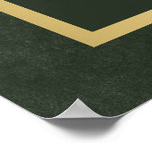 Elegantes dunkelgrünes und goldenes Hochzeitszeich Poster (Ecke)