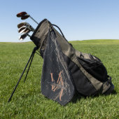 Elegantes Dunkelmarmor Rose Gold Monogram Custom Golfhandtuch (Gras)