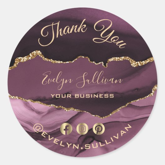 elegantes dunkelmauve-Spiel danke Ihnen Aufkleber (Vorderseite)