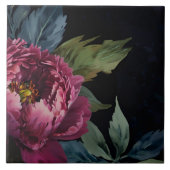 Elegantes dunkelrosa, blumenfarbenes Aquarell Fliese (Vorderseite)