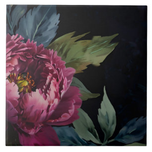 Elegantes dunkelrosa, blumenfarbenes Aquarell Fliese