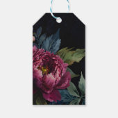 Elegantes dunkelrosa, blumenfarbenes Aquarell Geschenkanhänger (Vorderseite)