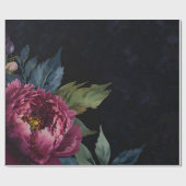 Elegantes dunkelrosa, blumenfarbenes Aquarell Geschenkpapier (Flach)