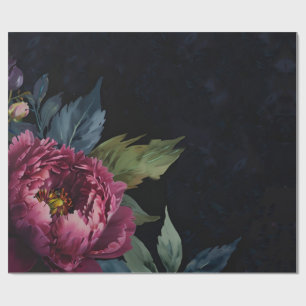 Elegantes dunkelrosa, blumenfarbenes Aquarell Geschenkpapier