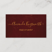 Elegantes Dunkelrot mit beruflicher Goldschrift Visitenkarte (Vorderseite)