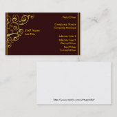 Elegantes, dunkelrotes, goldenes Muster für Visite Visitenkarte (Vorne/Hinten)