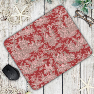 Elegantes dunkelrotes Vintage-Français-Toile-de-Jo Mousepad