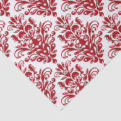 Elegantes, dunkelrotes Vintages Damastmuster Seidenpapier (Ausschnitt)