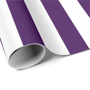 Elegantes dunkelviolettes und weißes Streifenmuste Geschenkpapier