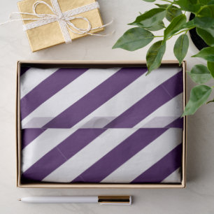 Elegantes dunkelviolettes und weißes Streifenmuste Seidenpapier