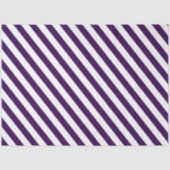 Elegantes dunkelviolettes und weißes Streifenmuste Seidenpapier (Vorderseite)