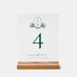 Elegantes dunkles Aquamarines botanisches Monogram Acrylschild