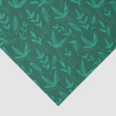 Elegantes dunkles Blätter Line Art Wrapping Paper Seidenpapier (Detail)