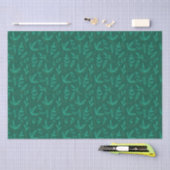 Elegantes dunkles Blätter Line Art Wrapping Paper Seidenpapier (Handwerk)