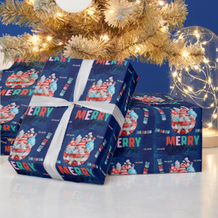 Elegantes dunkles blaues Gold Watercolor Wrapping  Geschenkpapier
