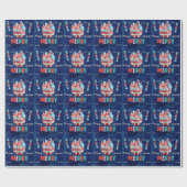 Elegantes dunkles blaues Gold Watercolor Wrapping  Geschenkpapier (Flach)