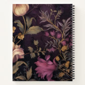 elegantes, dunkles Blume Notizblock (Rückseite)