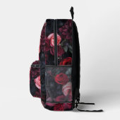 Elegantes dunkles Blumenarrangement mit Rose Bedruckter Rucksack (Rechts)
