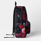 Elegantes dunkles Blumenarrangement mit Rose Bedruckter Rucksack (Links)