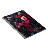Elegantes dunkles Blumenarrangement mit Rose Notizblock (Rechte Seite)