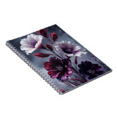 Elegantes dunkles Blumennotizbuch Notizblock (Rechte Seite)