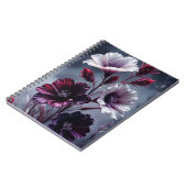 Elegantes dunkles Blumennotizbuch Notizblock (Linke Seite)