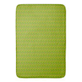 Elegantes dunkles chartreuse-grünes Blumenmuster Badematte (Vorderseite Vertikal)